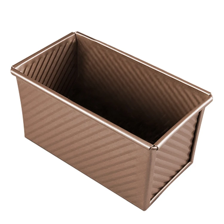 SUNCITY Non-Stick Champagne Gold 1lb Pullman Loaf Pan with lid(also have without lid version)