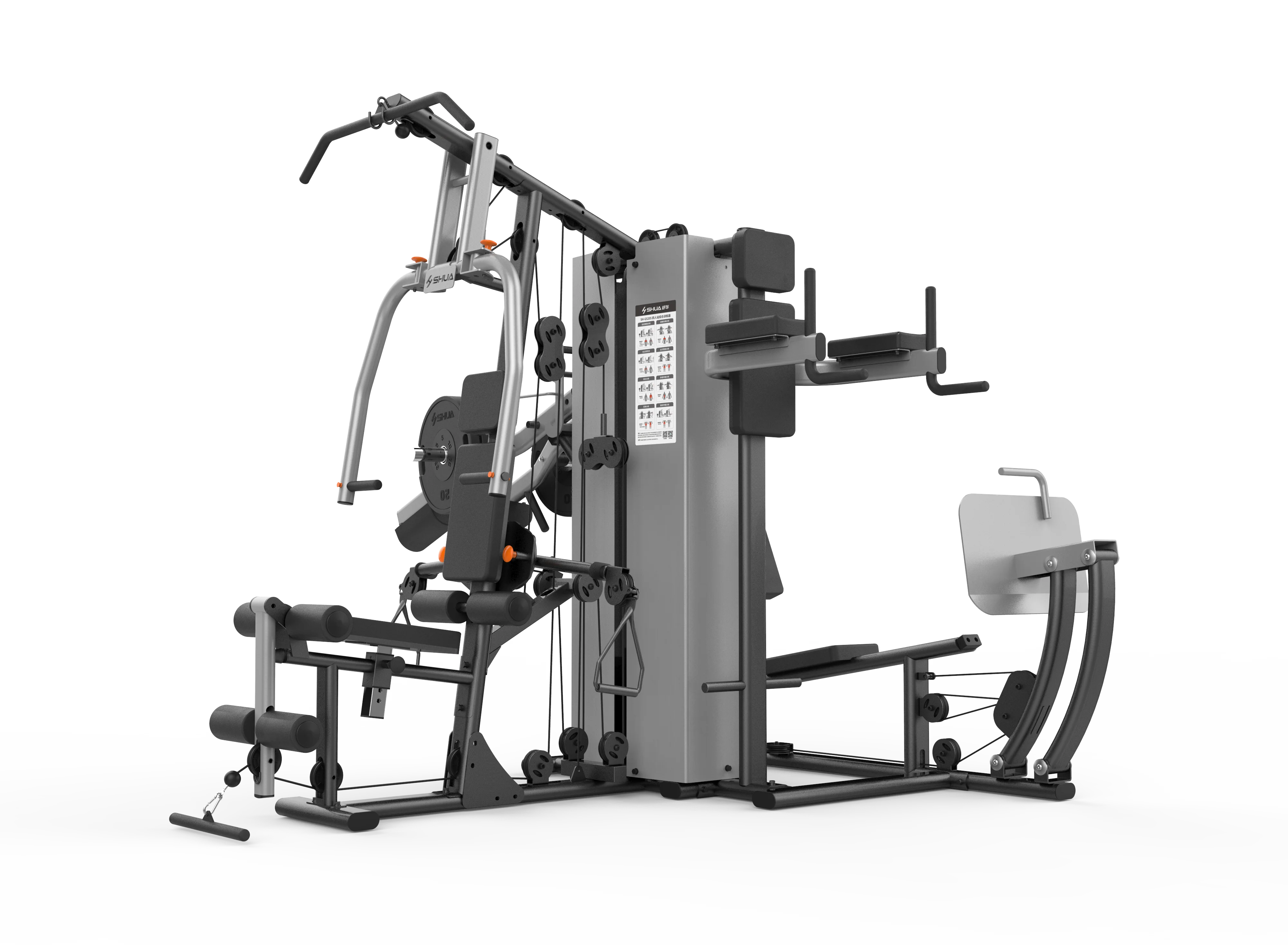 SHUA SH-G5205 Multiple Station Gym and home fitness equipment 4- stations equipment supplier and manufacturer