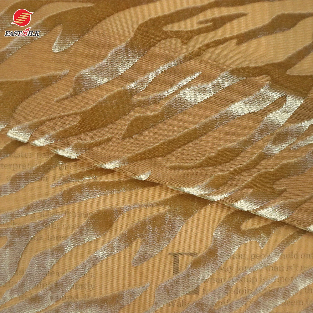 Manufacture cloth material polyester nylon stretch velboa velvet fabrics luxury burnout velvet fabric for dresses
