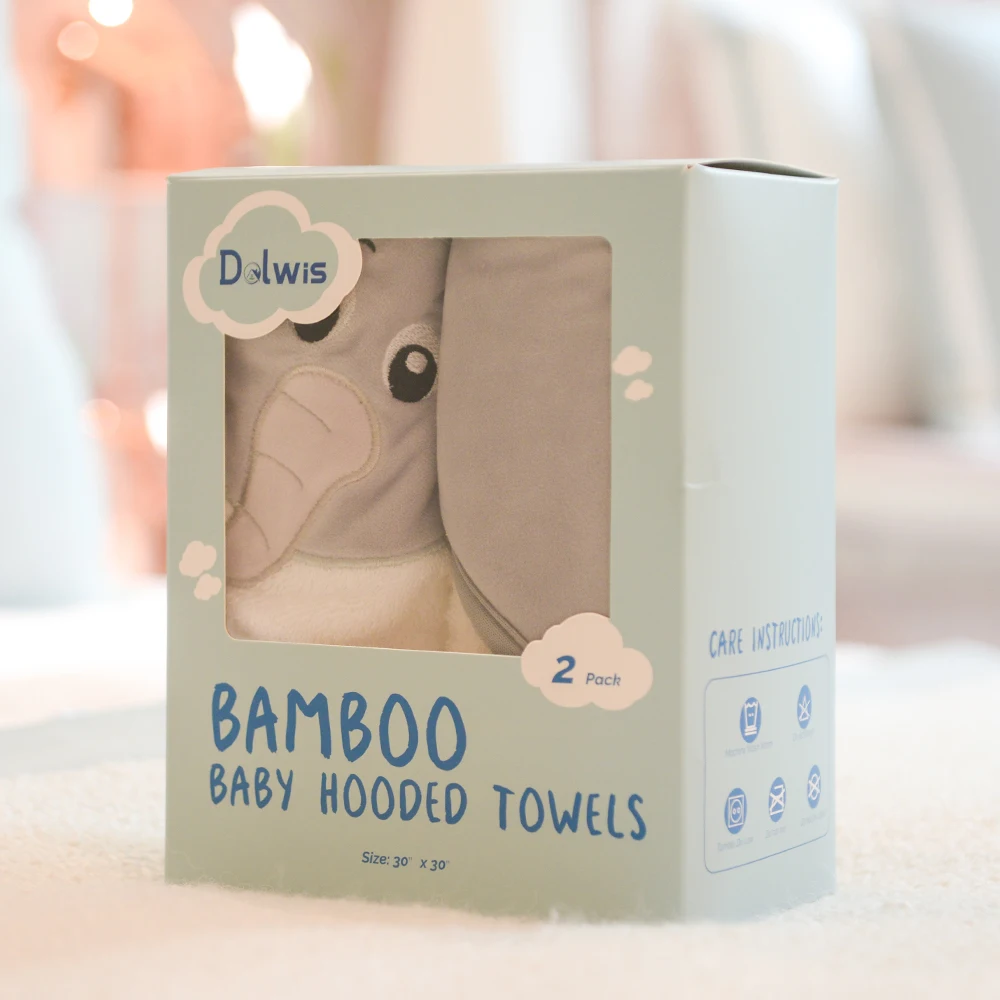 premium white set of 2 bamboo soft newborn baby blanket bath hooded baby towel large cartoon animal hood wholesale