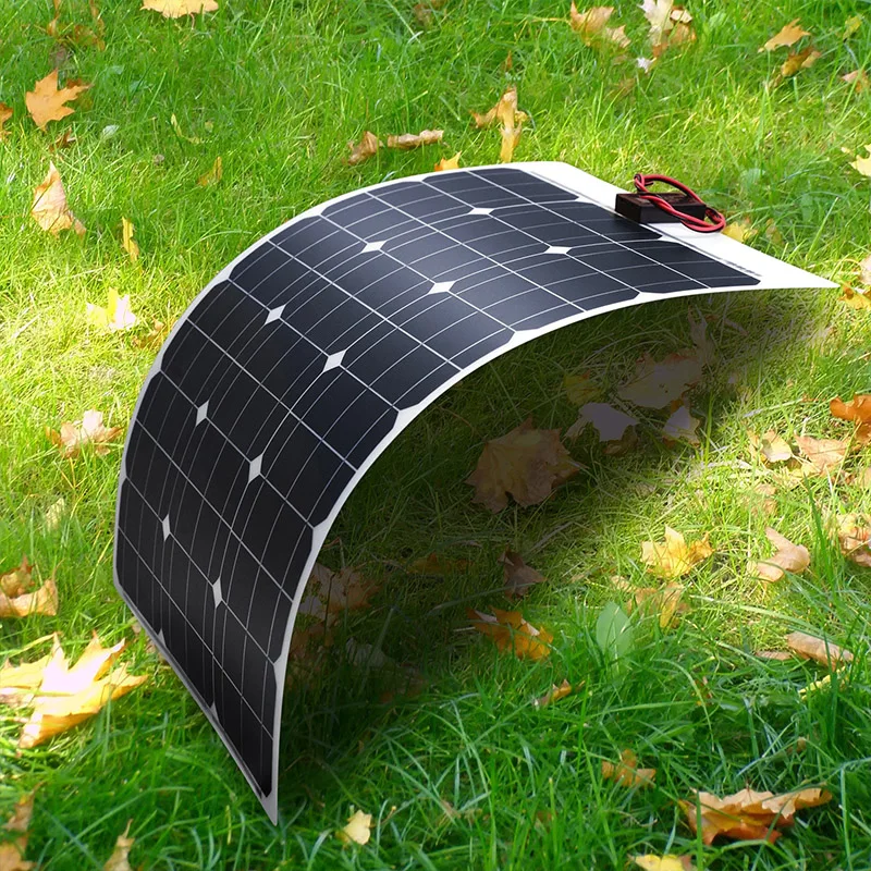 Flexible Solar Panel 200W  IP68 Monocrystalline Solar Modules Bendable Semi-Flexible Mono Solar Panel 200 Watt for RV Roof