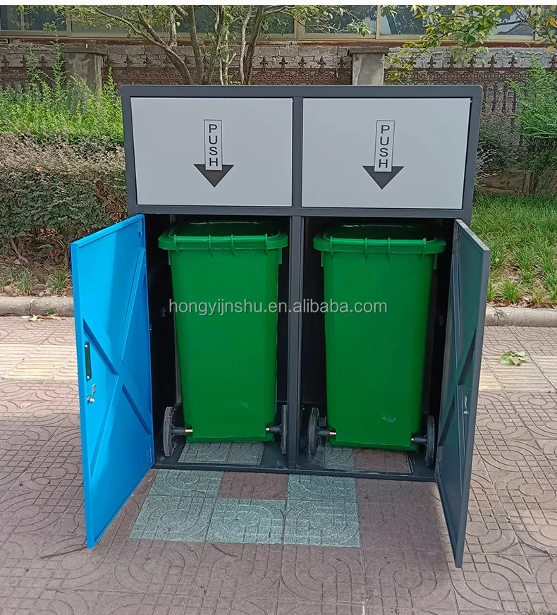 Customized logo school dust bins Garbage Can Box Recycle Waste Bin Large Waste Basket