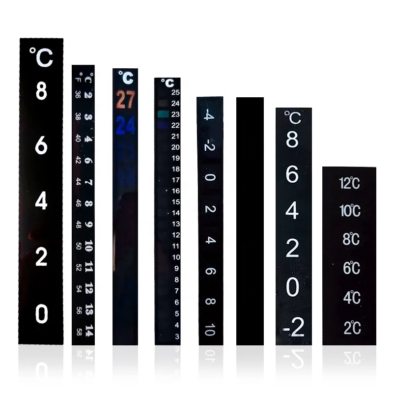 32-38C 90-100F High Quality Lcd Temperature Tester Liquid Crystal Thermochromic Thermometer Strip with Adhesive Sticker