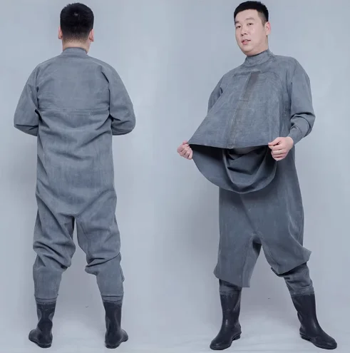 Wholesale 100% Rubber Belly Whole Body Fishing Clothes Diving Lotus Root Digging Suit Rubber Fishing Wader