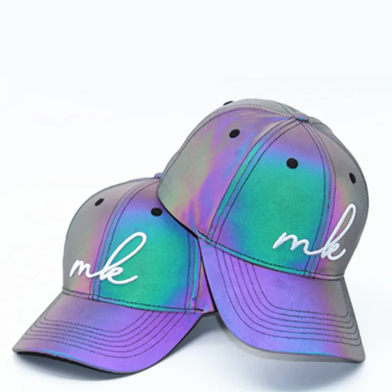 Высокое качество, новые тенденции, индивидуальный логотип, красочная Радужная Светоотражающая шляпа, бейсболки, оптовая продажа