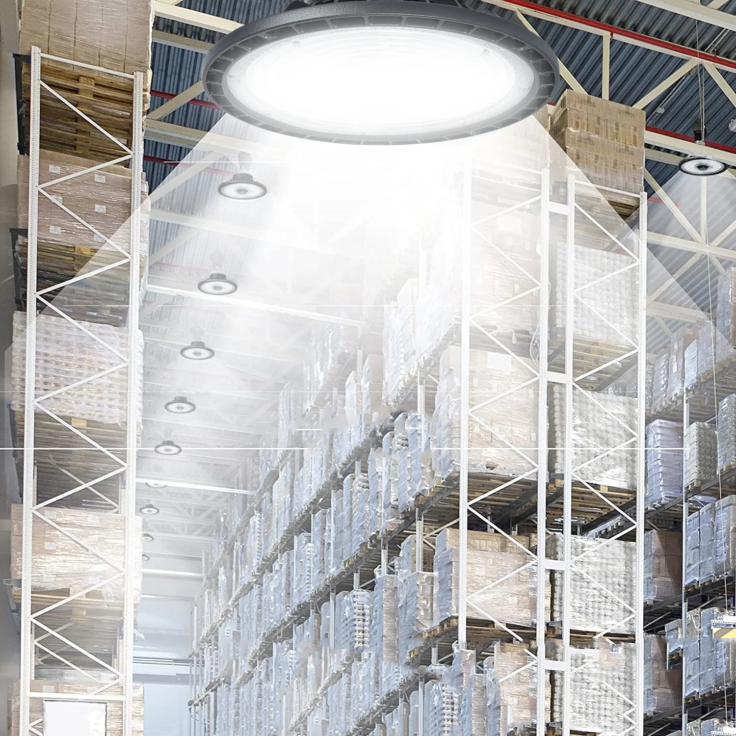 Professional Industrial Warehouse Workshop Factory Lighting Fixture Motion Sensor 10V Dimmable UFO LED High Bay Lights