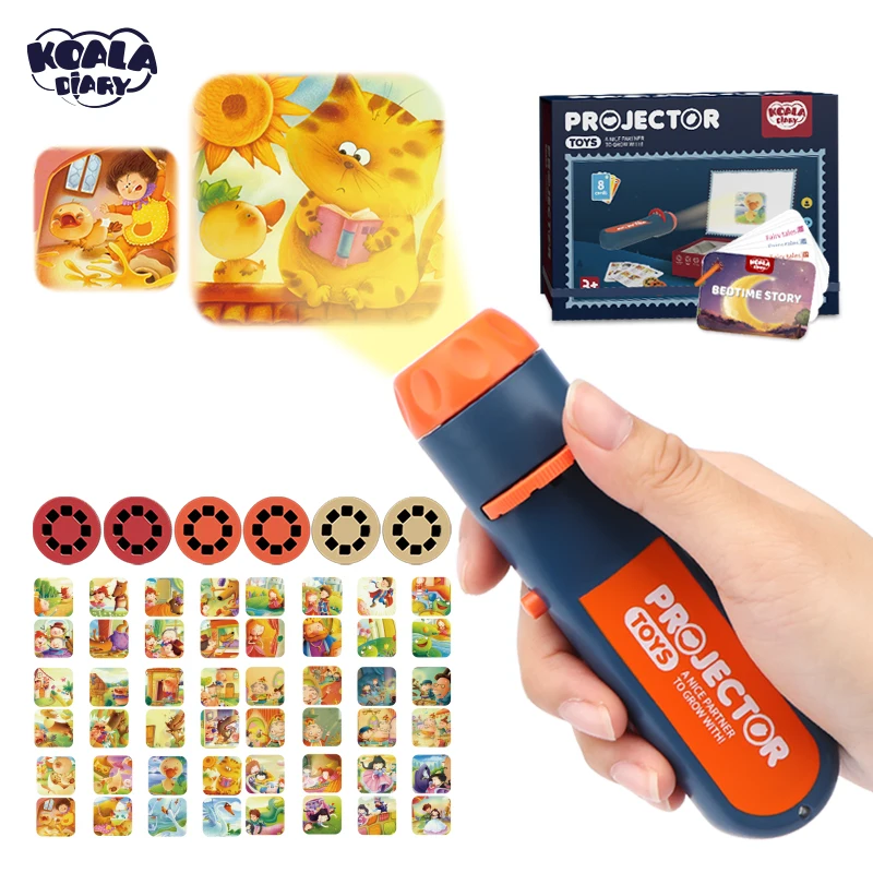 Koala Diary Small Torches Projection, Flashlight Educational Toy for Children, Projector Torch toy for kids