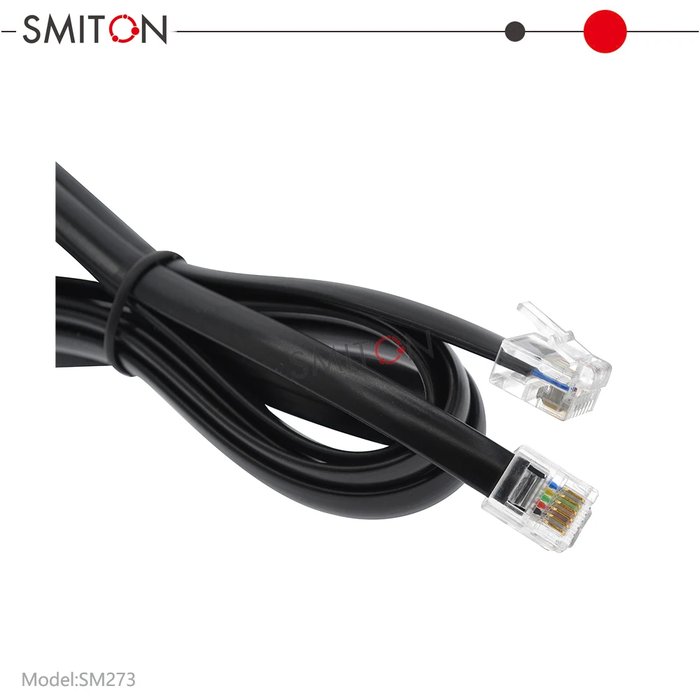 30AWG 6P6C RJ12 штекер Модульный Телефонный Кабель