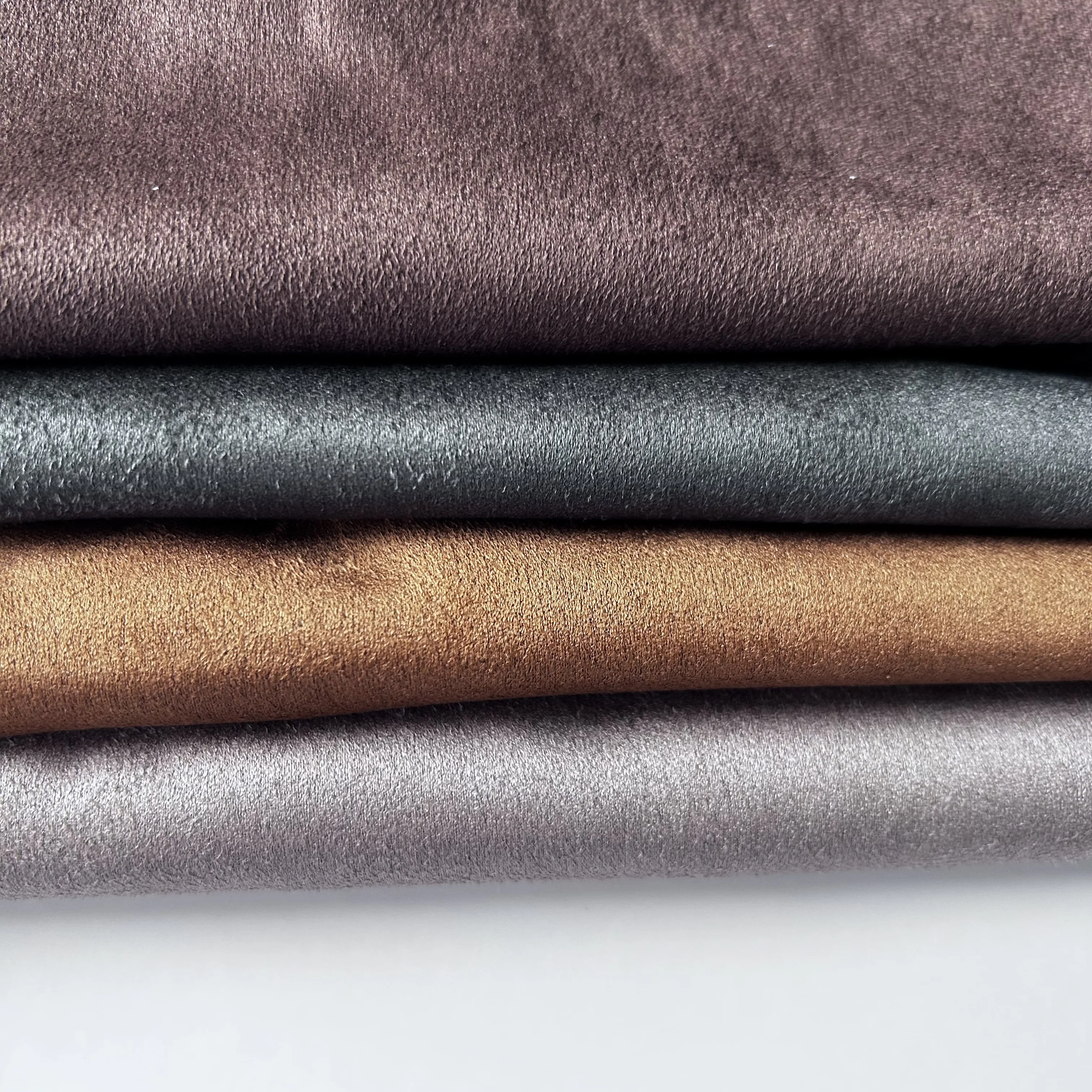 Hot Sale Cheap Polyester Stretch Single Side Brushed Faux Suede Garment Fabric