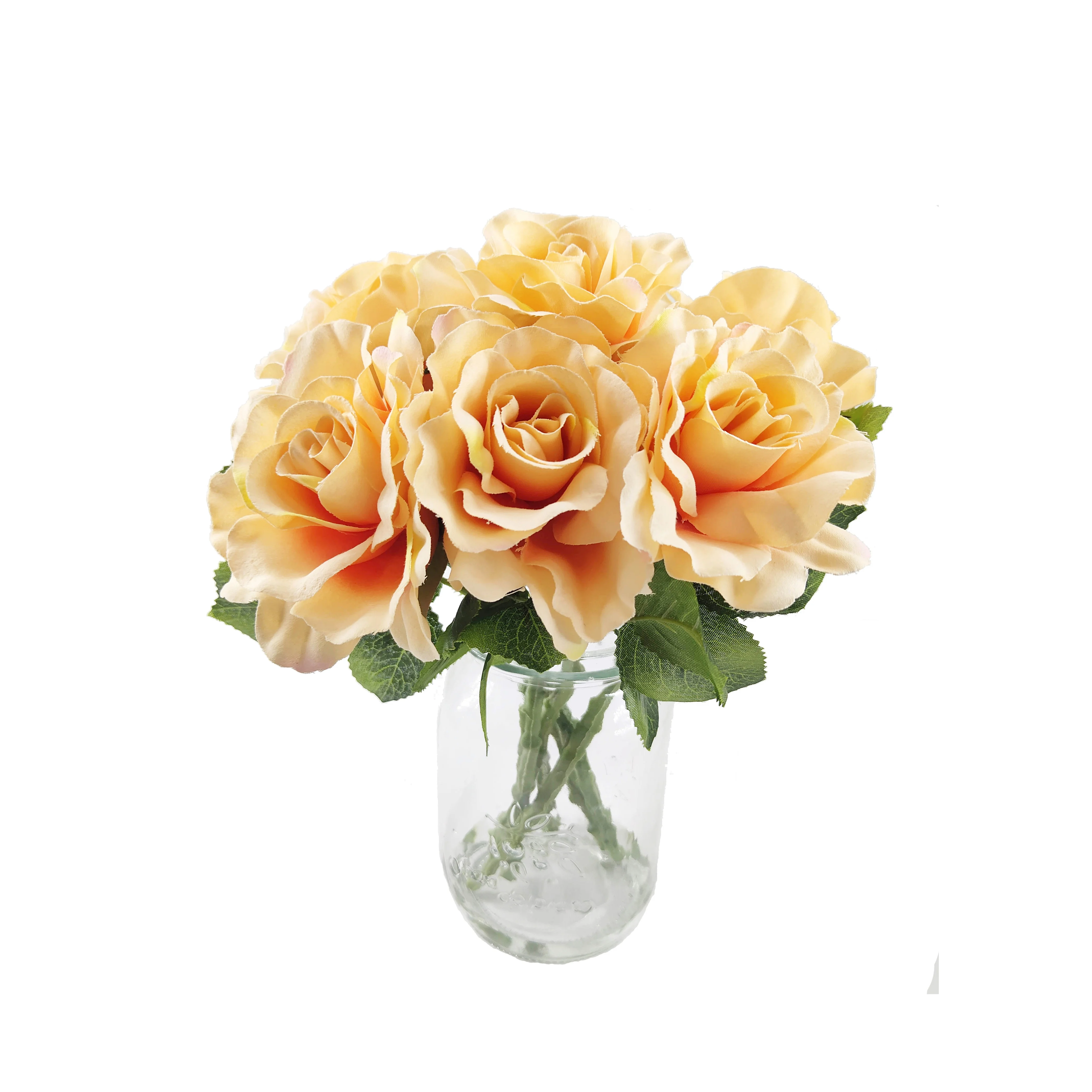 Artificial Plants Artificial Flowers Home Decoration Wedding Decoration Artificial Peony Glass Bottle Woody Plants