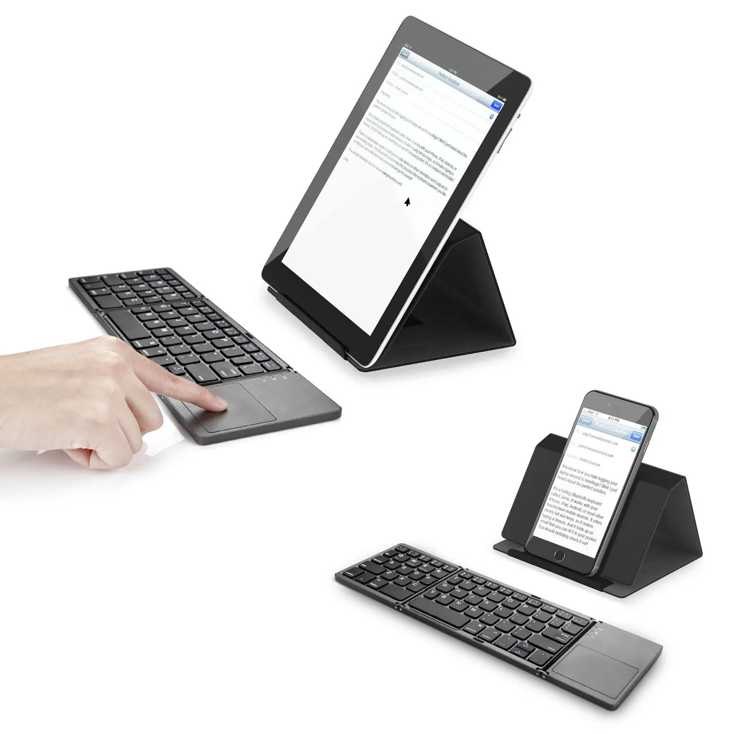 2021 new product foldable mini wireless keyboard with touchpad suitable for Windows Android iOS tablet smartphone