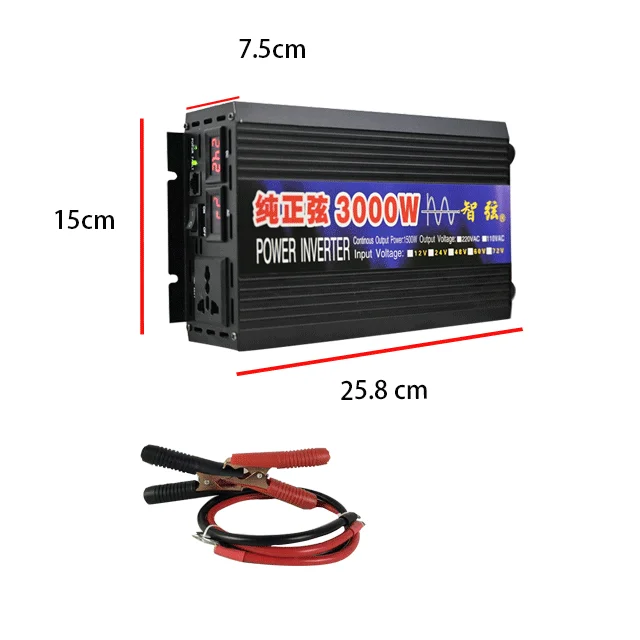 Новый преобразователь немодулированного синусоидального сигнала 3000 Вт 12 В 24 в 48 инвертор