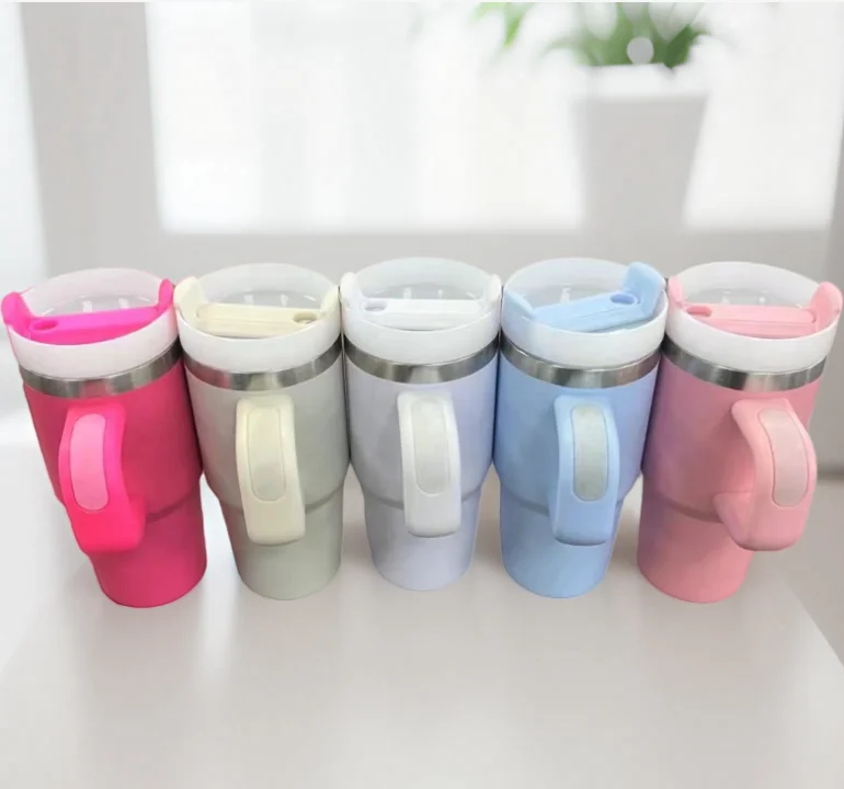 Custom 14oz gen 2 double wall stainless steel coffee tumblers vacuum insulated mugs straw tumbler drinking cups with handle