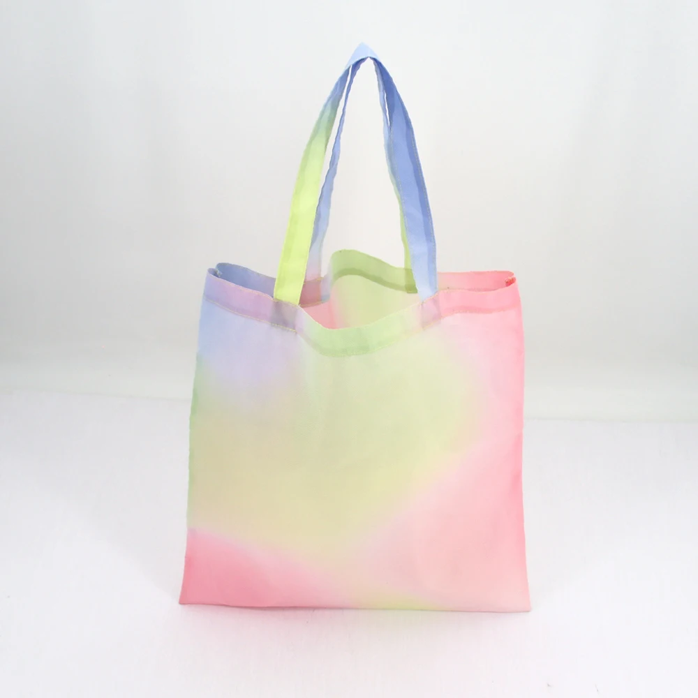 Reusable Canvas Tie Dye Shopping Bag Batik Folding Shopper Grocery Bag Convertible Garden Utility Full Print Market Tote