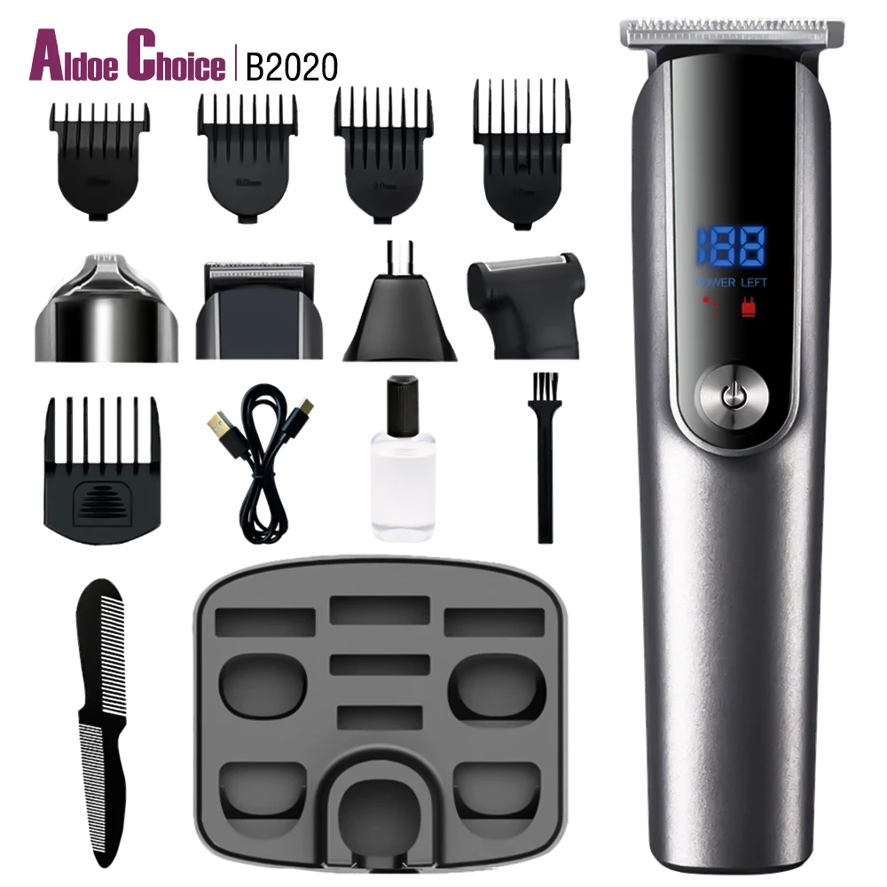 5 в 1, мужской триммер для стрижки волос в носу с ЖК-дисплеем