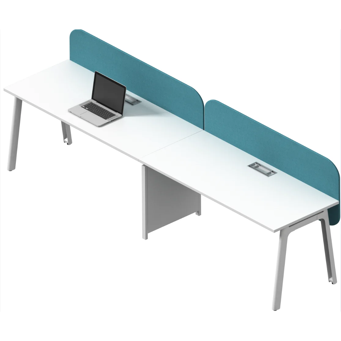 
one and two person using open office long reception nurse station display table live training class student table with panel 