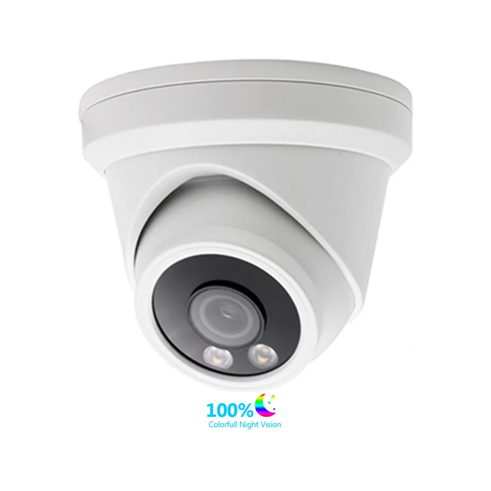  Popular 5MP Colorvu IP POE Dome Camera Colorful Imaging 24/7 Built in Microphone Hik NVR Plug &