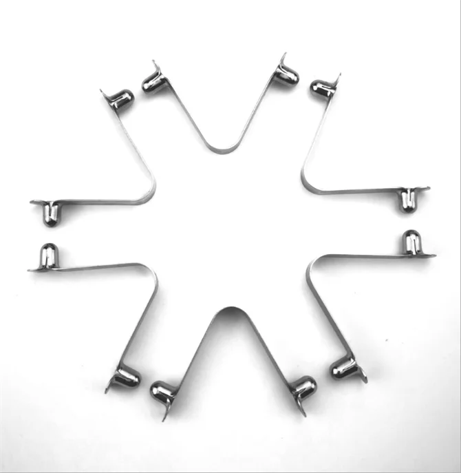 7mm diameter V shape tent tube hole snap button steel spring clip