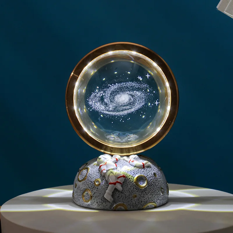 Wholesale Space Star 3d Crystal Ball Night Light 3d Laser Engraving Lamp Usb Glass Crystal Ball