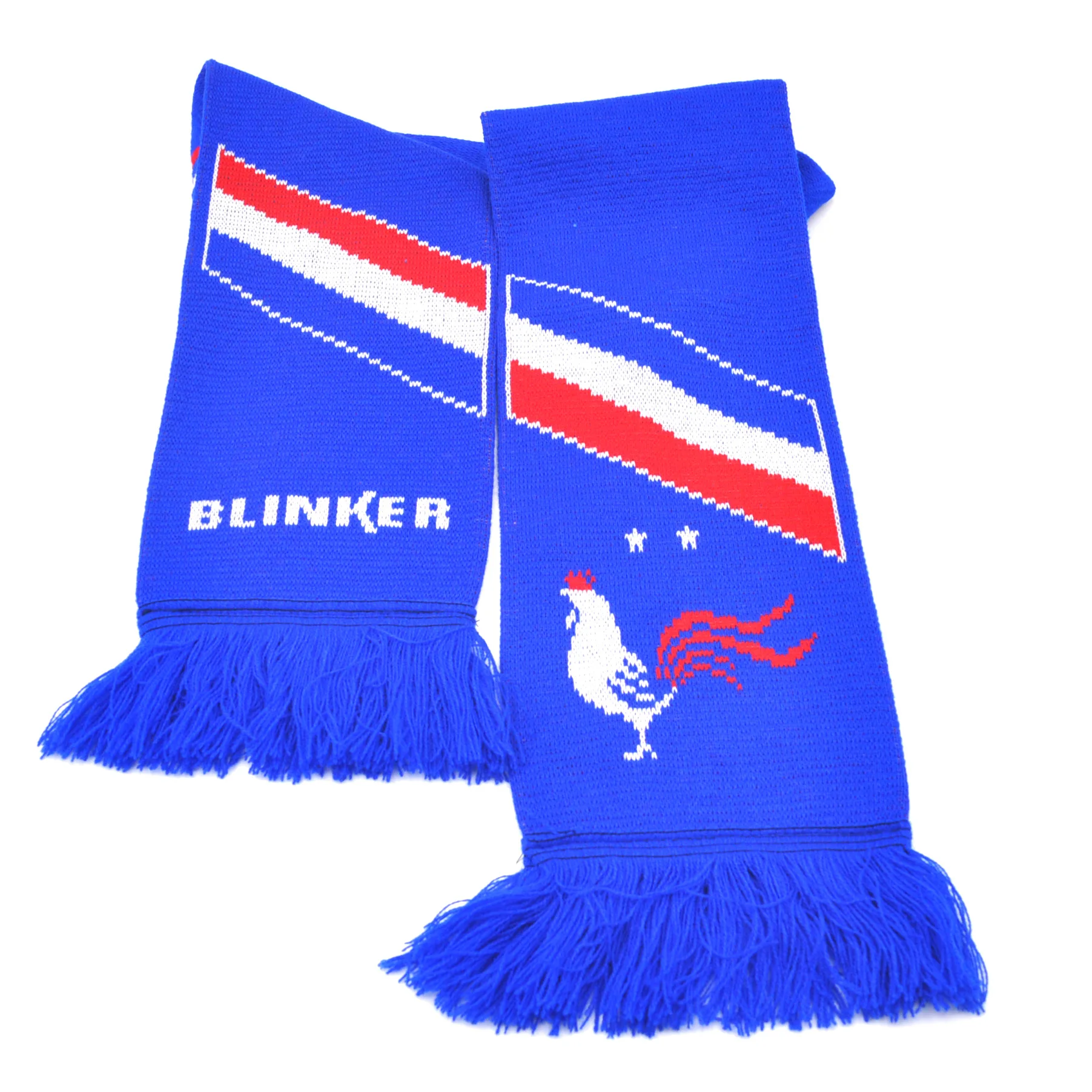 Customised Logo Adult Winter Double Layer OEM Soccer Jacquard Scarf Soccer Jacquard Knit Fan Scarf  Football Scarfs