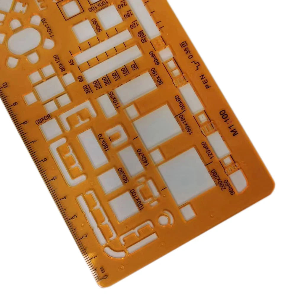 Architectural Drafting Tools Templates Building Interior Design Drawing Geometry Measuring Template Ruler