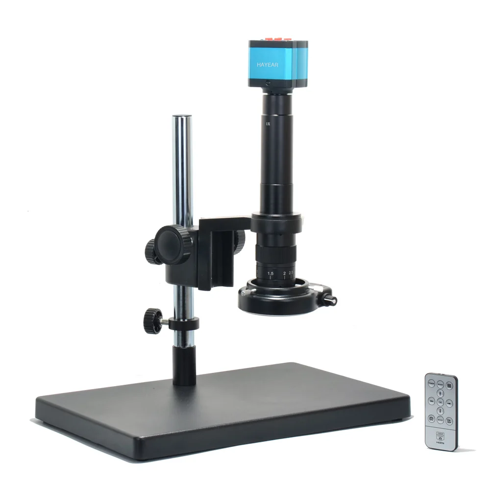 Microscope Camera Kit 16MP HDMI-Compatible HD USB Digital Industry Video Camera Big Table Stand 300X C-MOUNT Lens LED Light