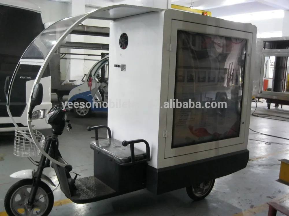 YEESO Electric Advertising Cargo Trike/Tricycles, running outdoor promoting
