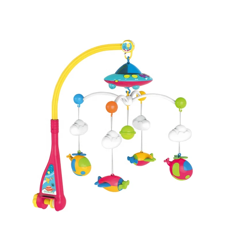 Оптовая продажа Детские кроватки Мобильная проекционная игрушка детская музыкальная кровать колокольчик с светом