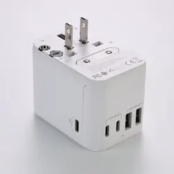 Сетевое зарядное устройство Worldplug GaN, 65 Вт, PD, Сверхбыстрая зарядка, Тип C, выход, универсальный адаптер для путешествий от производителя
