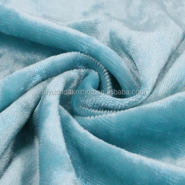 Warp Knitting Polyester Lycra Spandex Black Color Crushed Ice Velvet Fabric