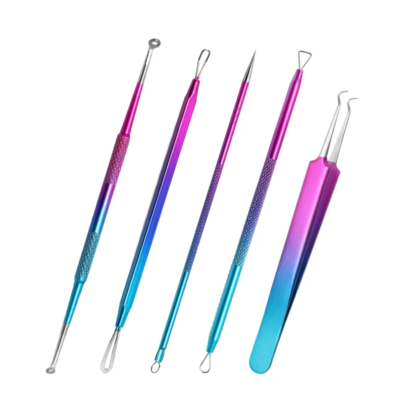 New Arrival GradientRamp Blackhead Remover Pimple Tool Kit Professional Stainless Pimples Comedone Extractor Removal Tool