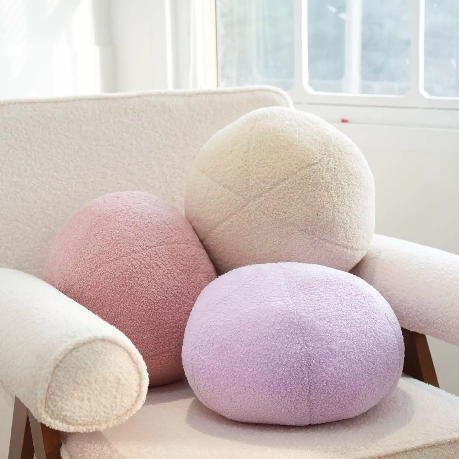 Round Throw Pillow Plush Ball Pillows Cushions Cover Manufacturer Cushion For Chair Seat Pillow