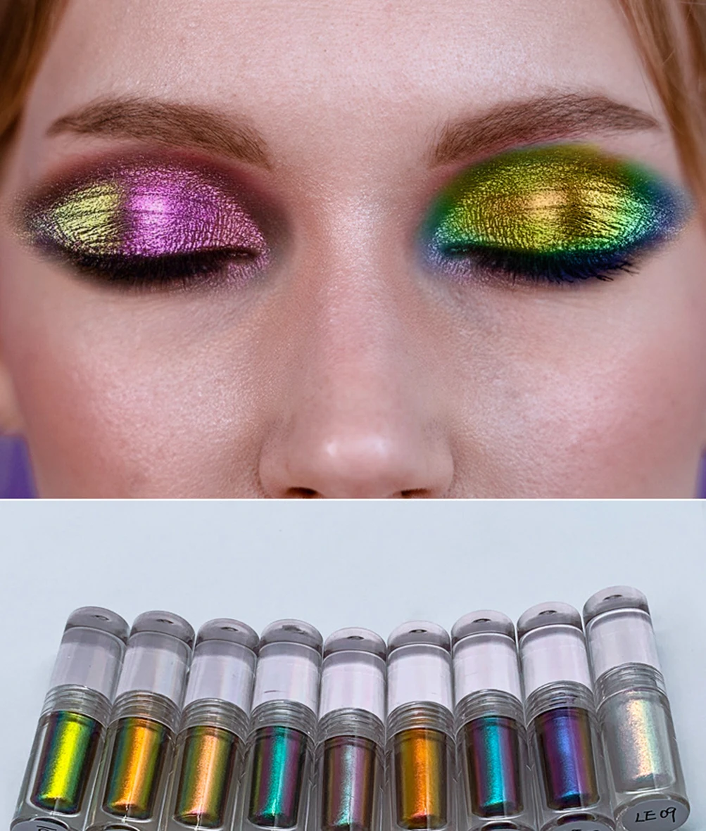 10 Pcs Chameleon Liquid Eyeshadow Wholesale No Label Metallic Glitter Eye Shadow Private Label Cosmetics Radiant High Pigment
