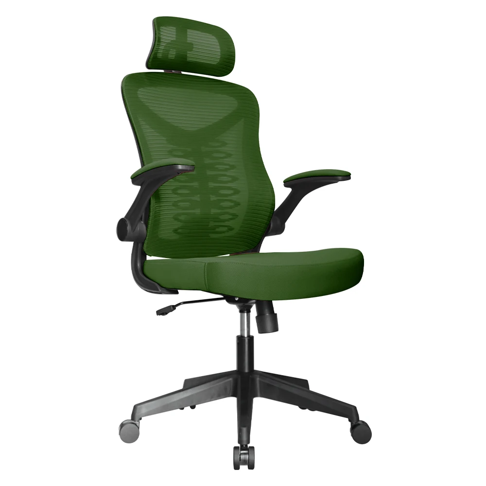 High Back Office Chairs Adjustable Customized Green High Back Office Chair For Manager Use