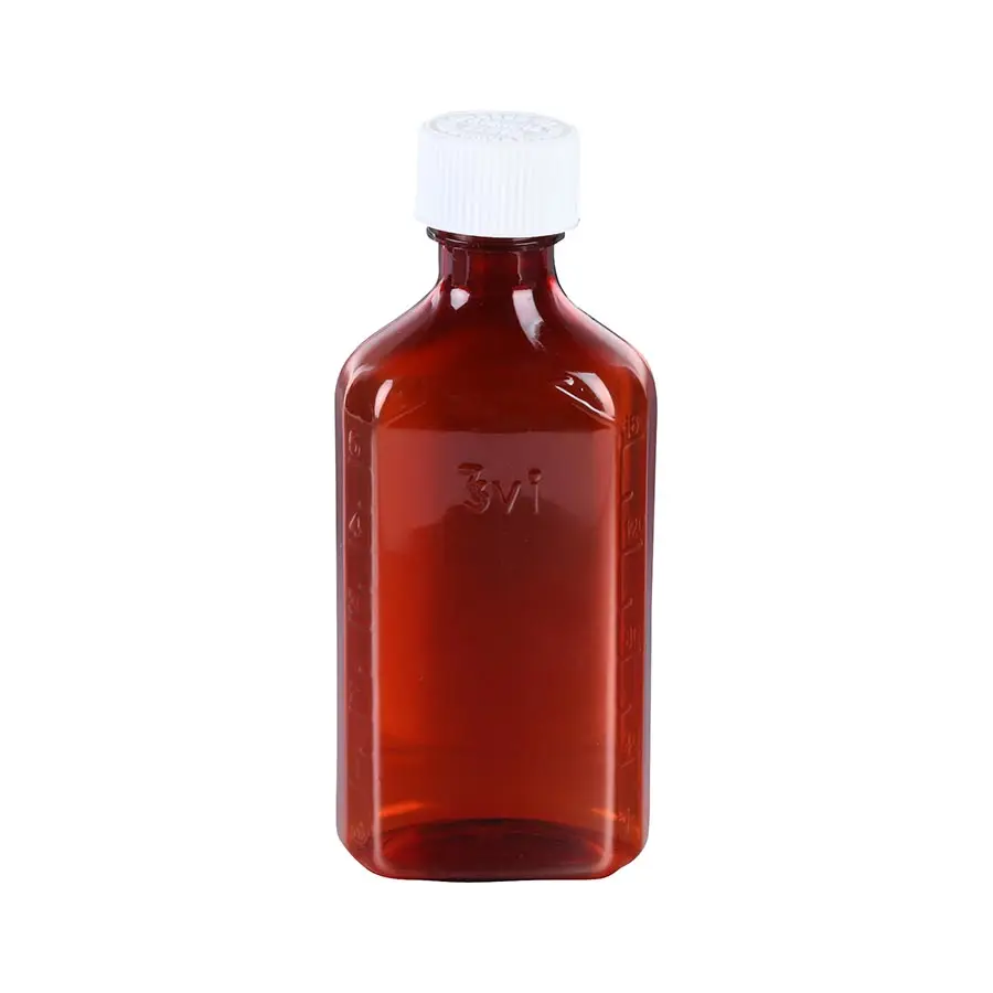Child Resistant Plastic Oval Amber Bottles with Screw Cap 0.5oz 1oz 2oz 3oz 4oz 6oz 8oz 12oz 16oz