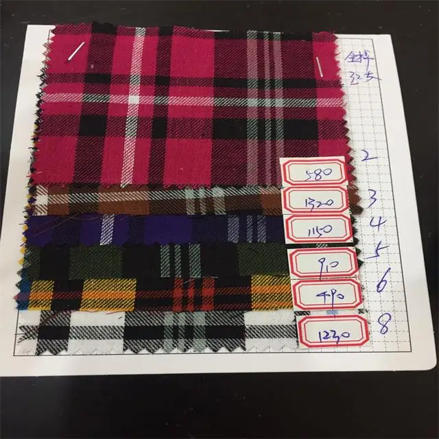 
100%cotton Cotton Plaid Shirt FabricYarn Dyed Plaid Flannel Fabric Super hot selling cotton yarn dyed fabric for shirts 