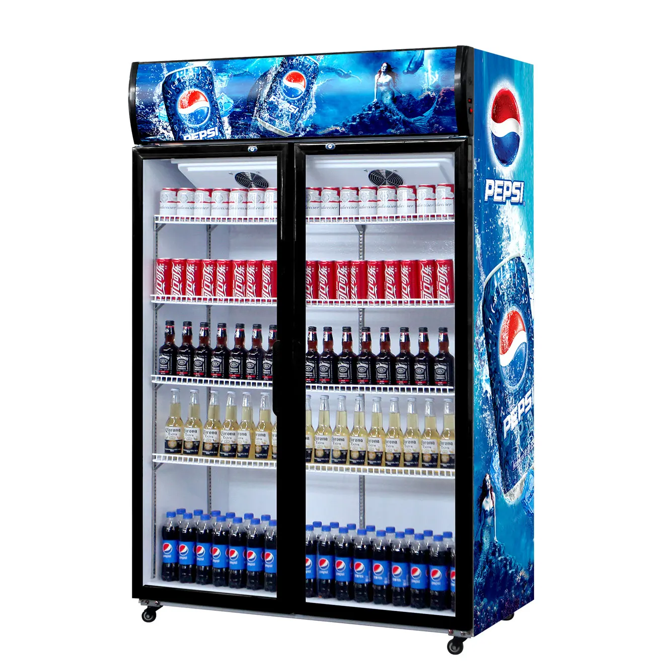 Холодильное оборудование коммерческий холодильник с одной стеклянной дверью в вертикальном положении с 5-ти слойным полка в Китае (стандарты CE сертификация