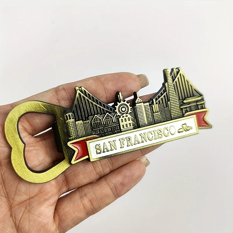 World Tour 3D Metal Tourist Fridge Magnets France, Britain, Germany, Italy, And India Souvenir With Magnetic