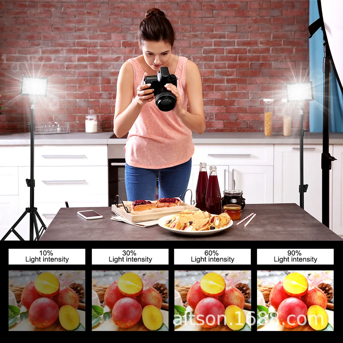 factory price 3 set 5600k video lighting photographic equipment camera studio four-color led video fill in panel light kit