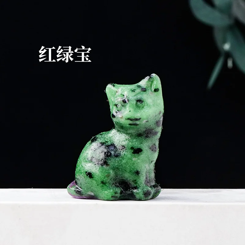 Wholesale Crystal sculpture High quality natural crystal healing stones DIY Crystal Carved cat clear quartz for home decoration