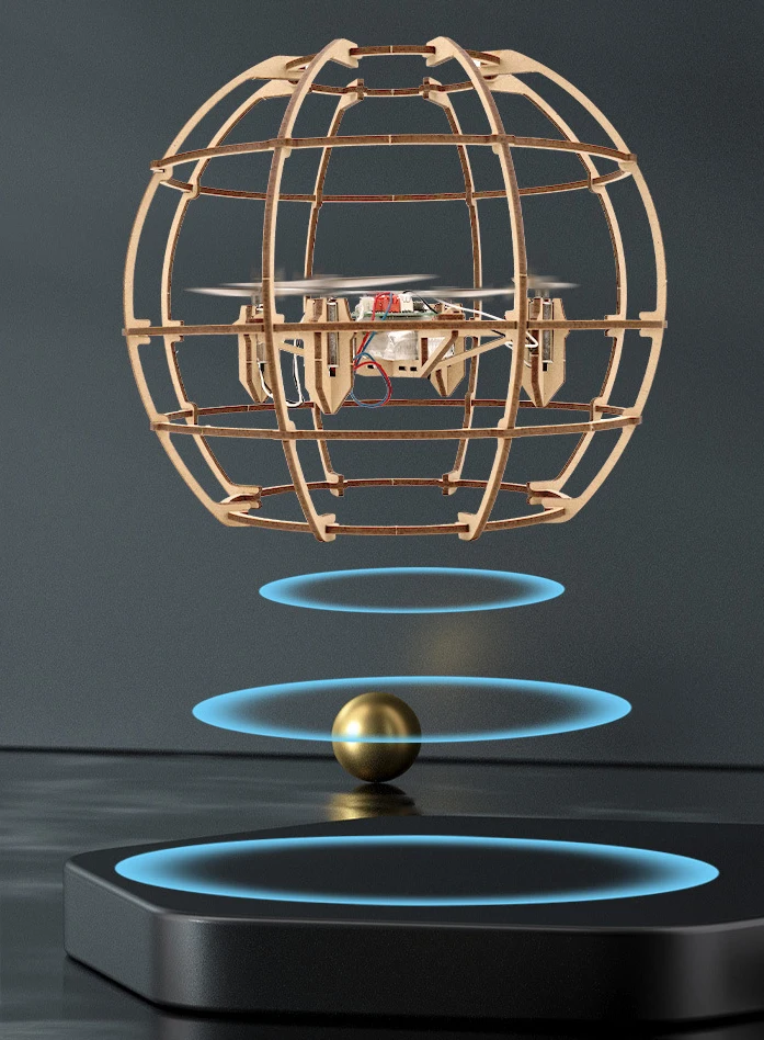 Wooden DIY RC Drone parts assembly accessories Kit Educational Dron Toys Ball Drone for Kids Student Education Programming