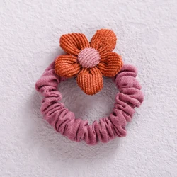 Cute ponytail hair band, flower hair circle woven hair elastic suitable for girls, ladies, children, teenagers and babies