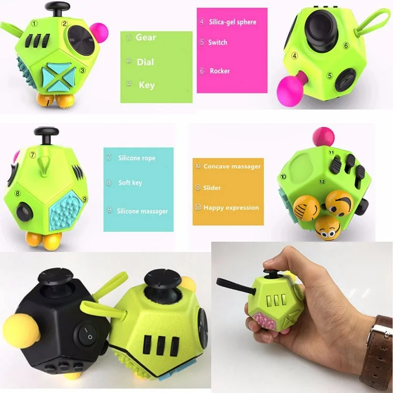 2021 hot selling 12 sides fidget toy for anti stress EDC toys hand sensory fidget toy