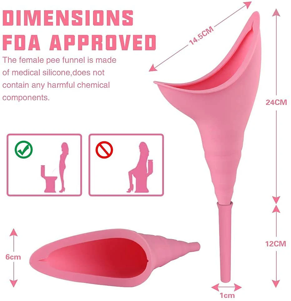 Custom Silicon Pee Funnel Standing Camping Portable Urination Device Disposable Paper Standing Outdoor Female Urinals