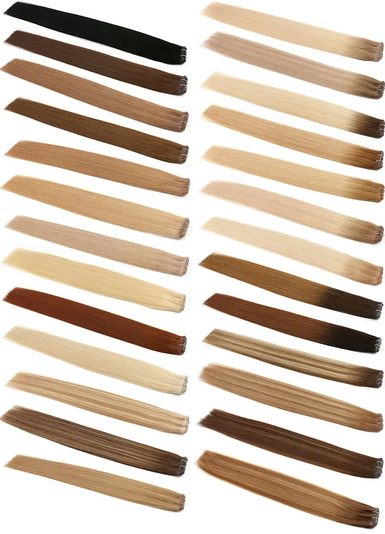 Double Drawn Clip in Hair Extension 100% Human Hair, Invisible PU Clips in