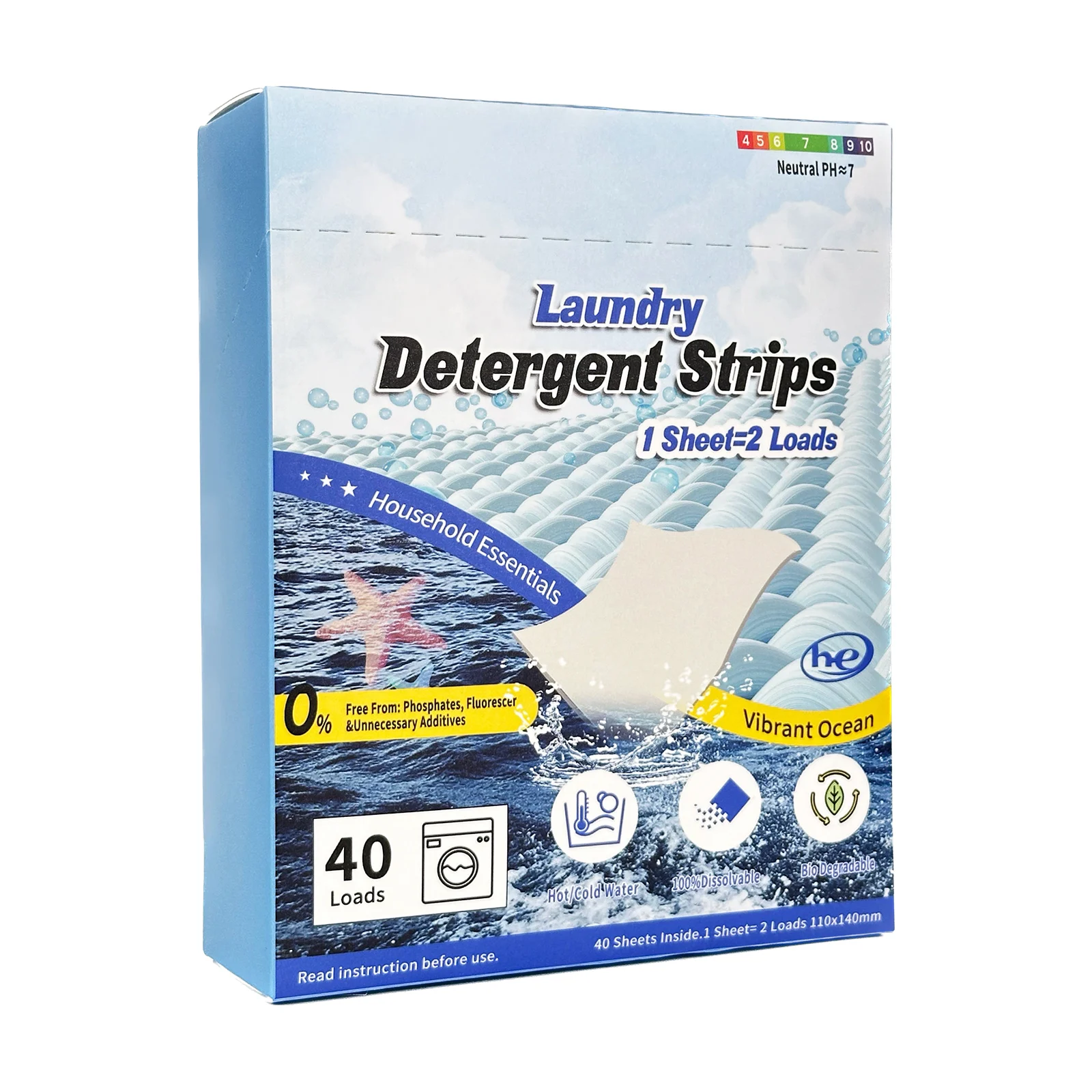 2024 New Trend Eco-friendly Laundry Detergent Sheet Eco Pure Laundry Strips