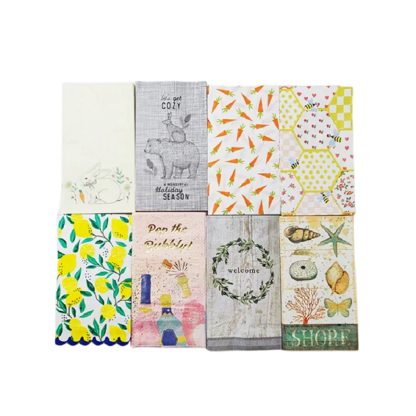 Manufactory High Quality 33x40cm Soft Decoupage Party Luxury Printed  Gold Foiled Personalized Dinner Paper Napkins