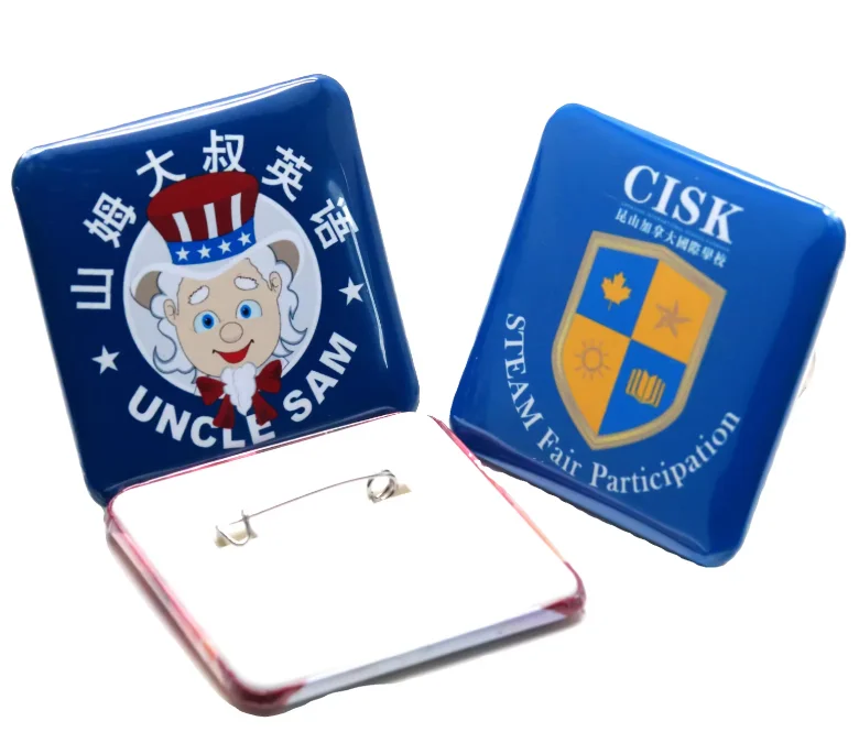 Wholesale Blanks 50mm Square Button Badge Pins Material Components