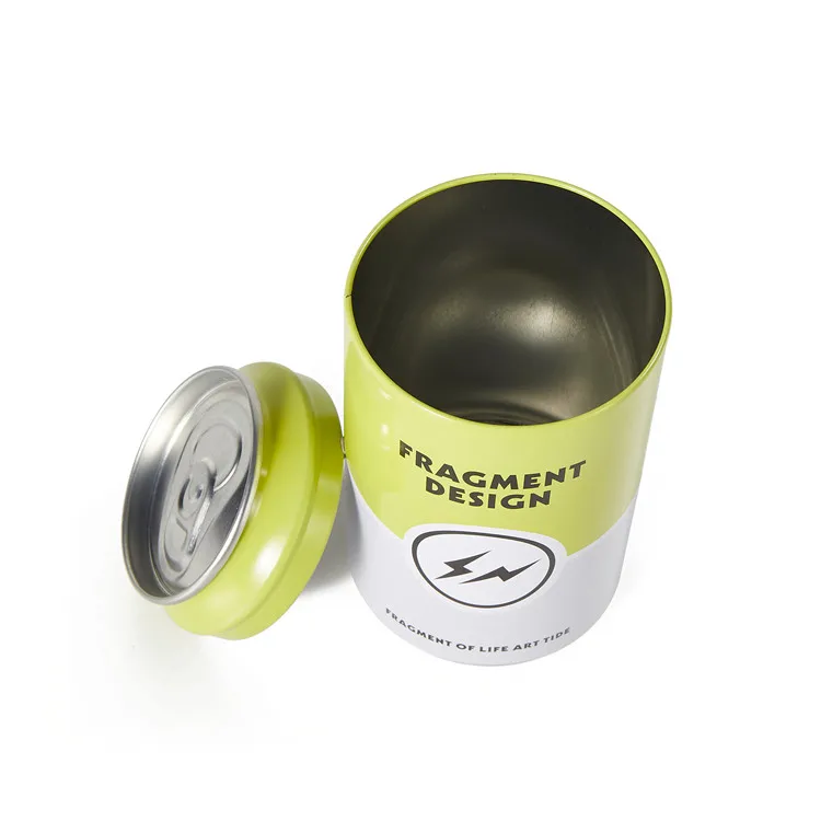 Wholesale factory cola beer shape custom metal stash tin can for towel socks packaging soda underwear tin can