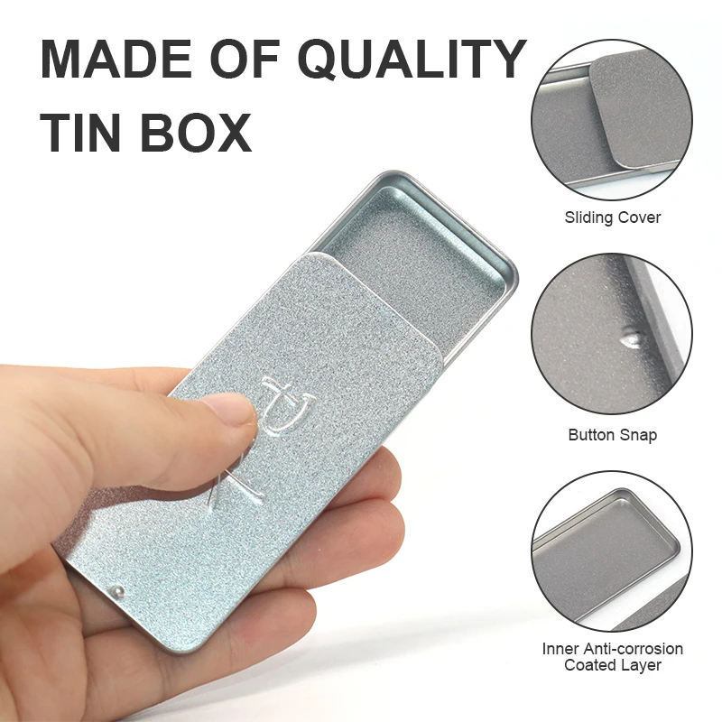 oem odm square metal pill box small mint candy sliding top tin box
